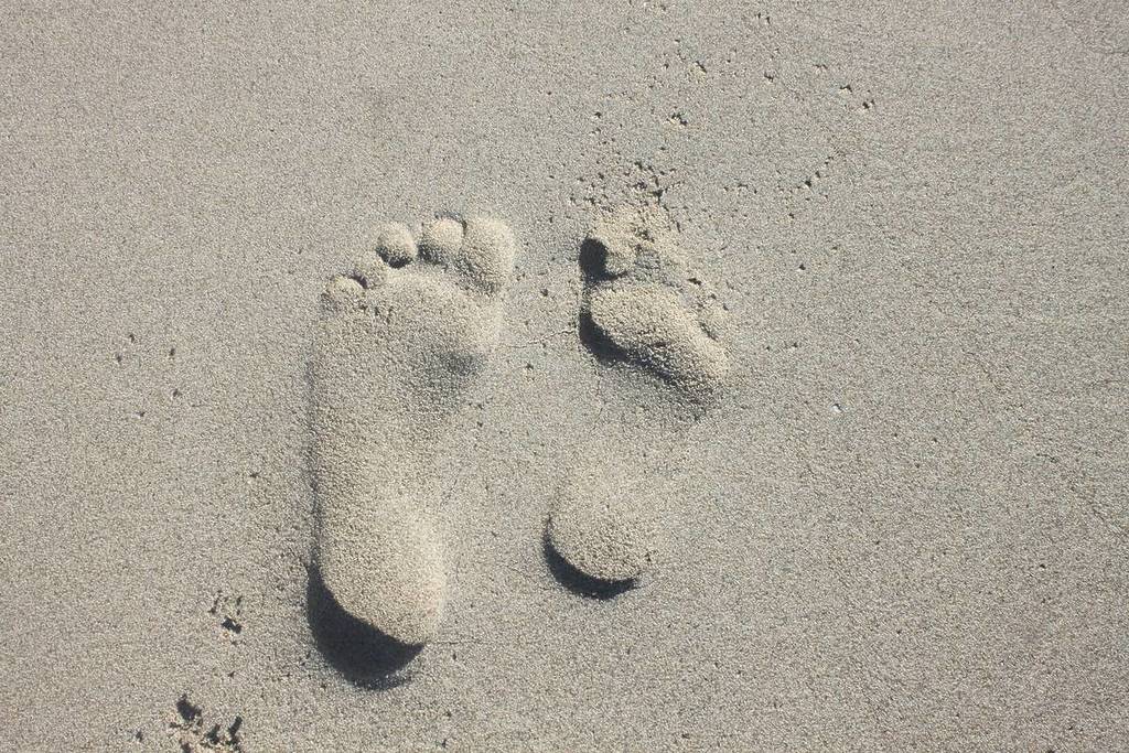 Voetafdruk in het zand