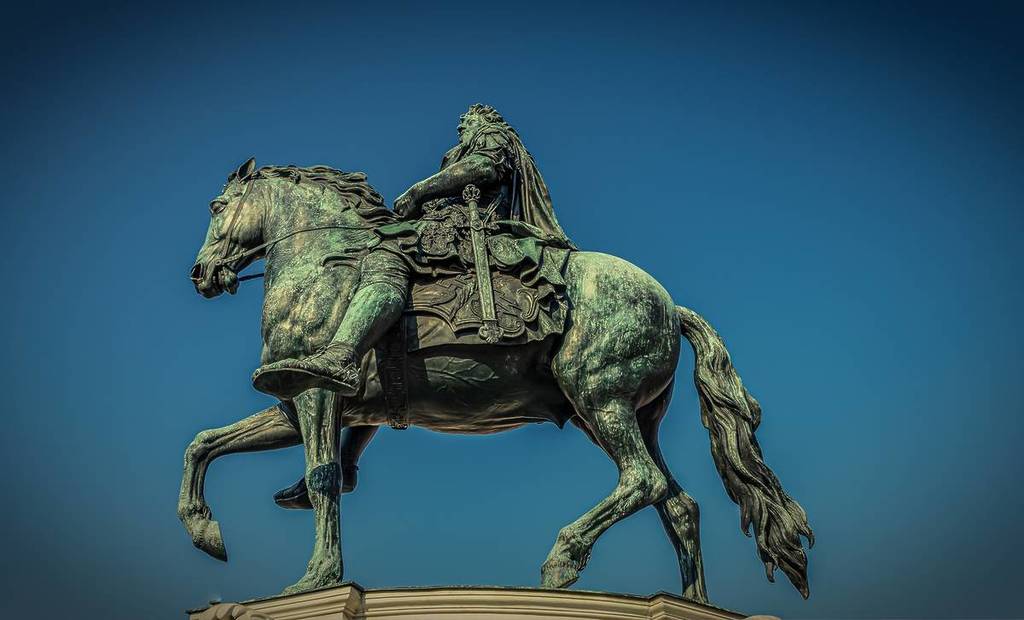 Statue Reiter auf einem Pferd