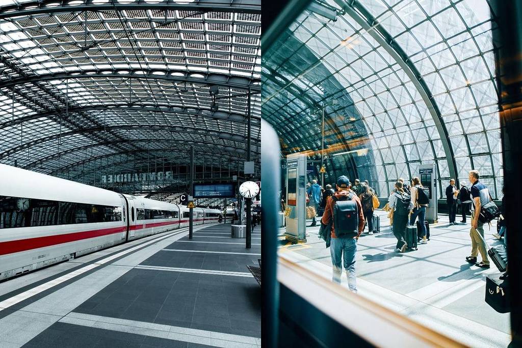 ICE Schnellzug am Berliner Hauptbahnhof.
