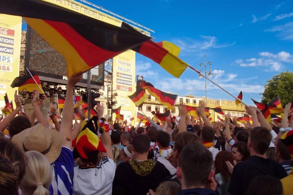 The huge World Cup fan zone at the Brandenburg Gate!