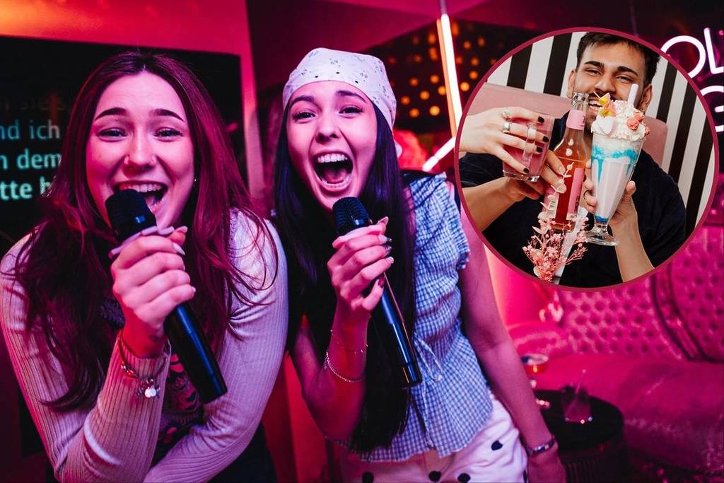 Festeggiare nelle sale karaoke di Upside Down Berlin