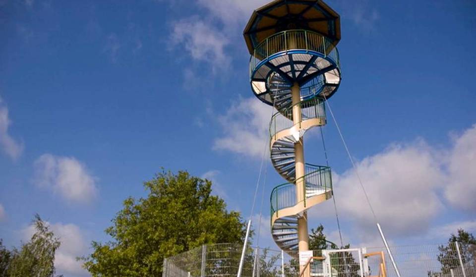 Just 35 minutes from Berlin, you’ll reach an observation tower with a 25-kilometer view all the way to Alexanderplatz—surrounded by a nature reserve home to some of the world’s rarest horse breeds