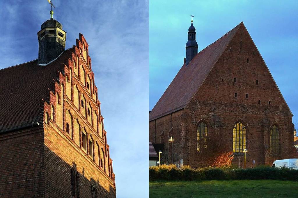 Historic town hall and old monastery in Jüterbog near Berlin.