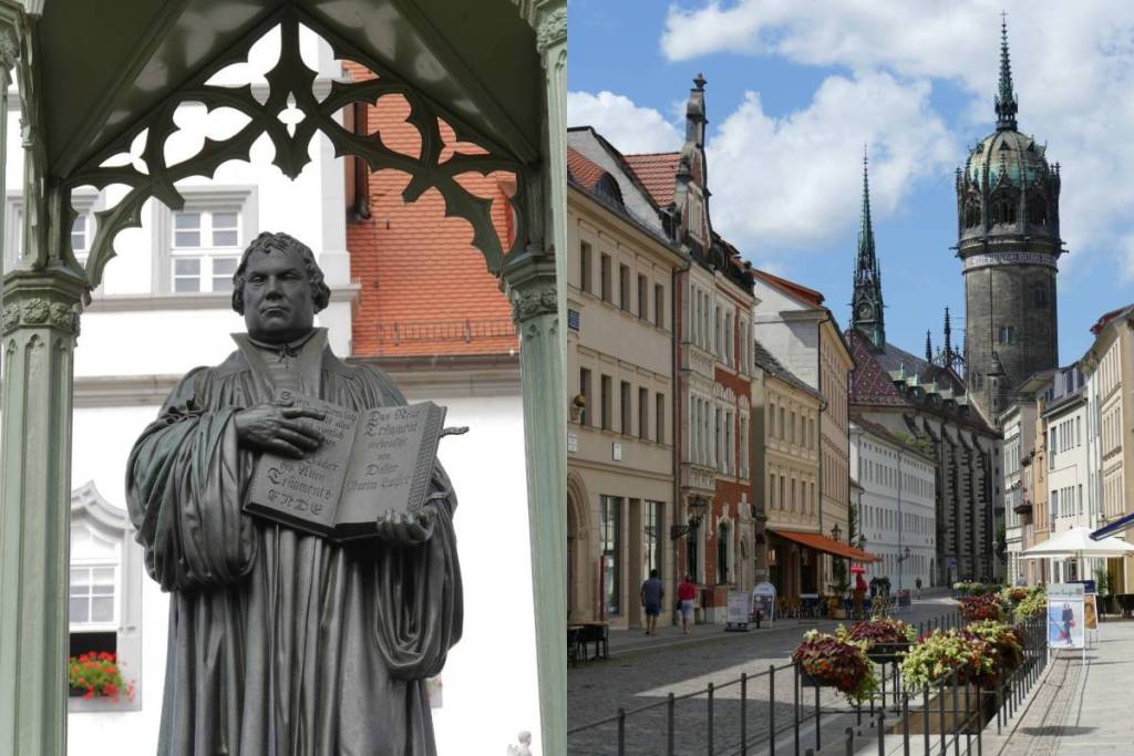 Martin Luther & the Water Tower in Lutherstadt Wittenberg