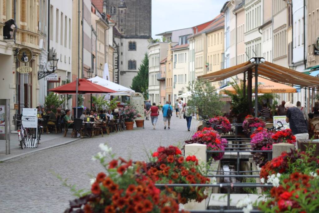 The pedestrian zone in Lutherstadt Wittenberg