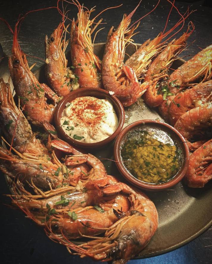 Riesengambas im Tapas Restaurant YoSoy