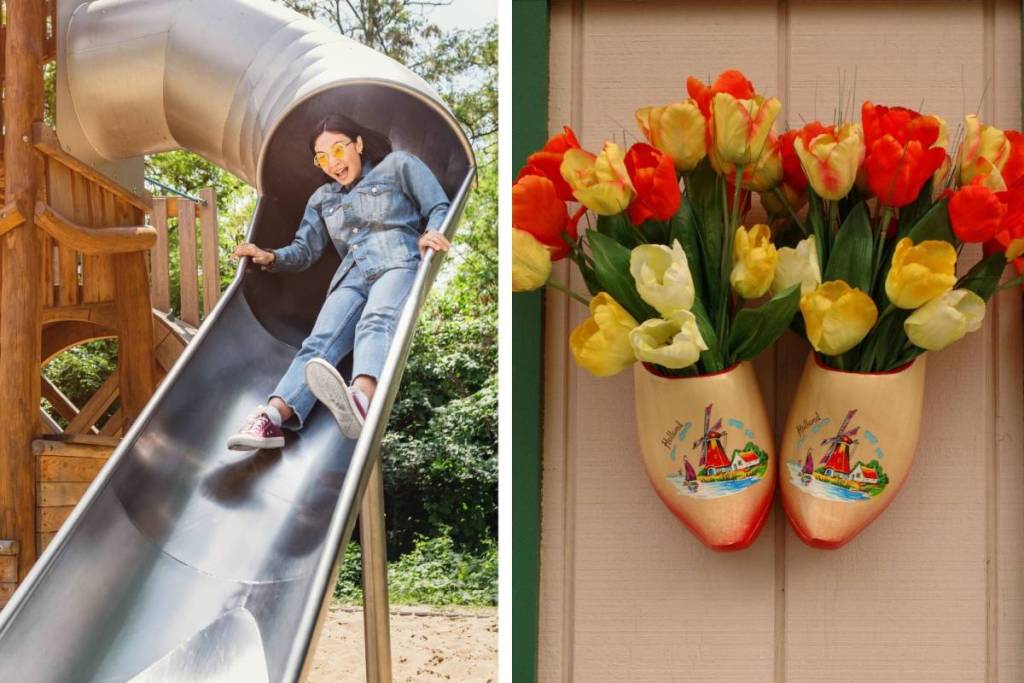 Holland-Park, glijbaan en tulpen