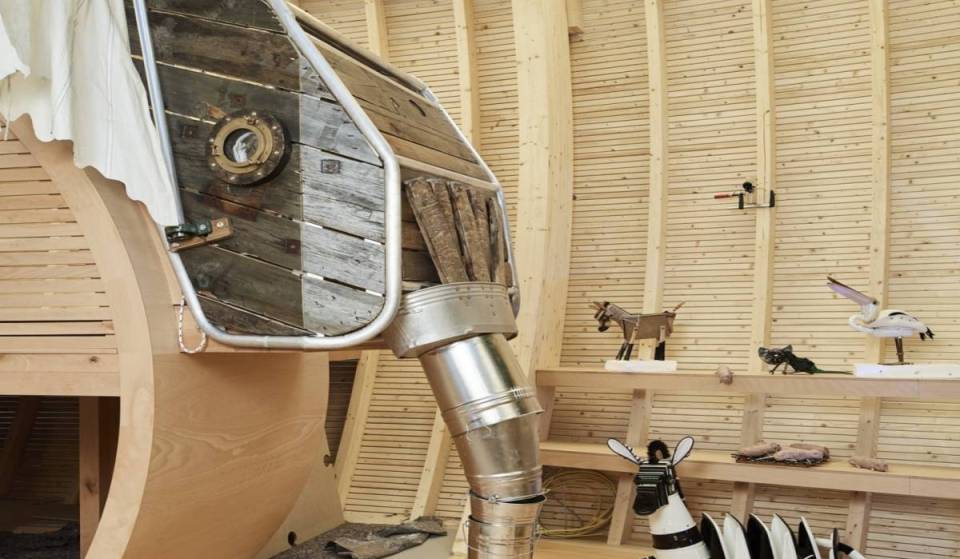 Hidden in the heart of Kreuzberg is a children’s world featuring 150 animal sculptures, a 14-meter-long water course, and a giant ark—admission is free