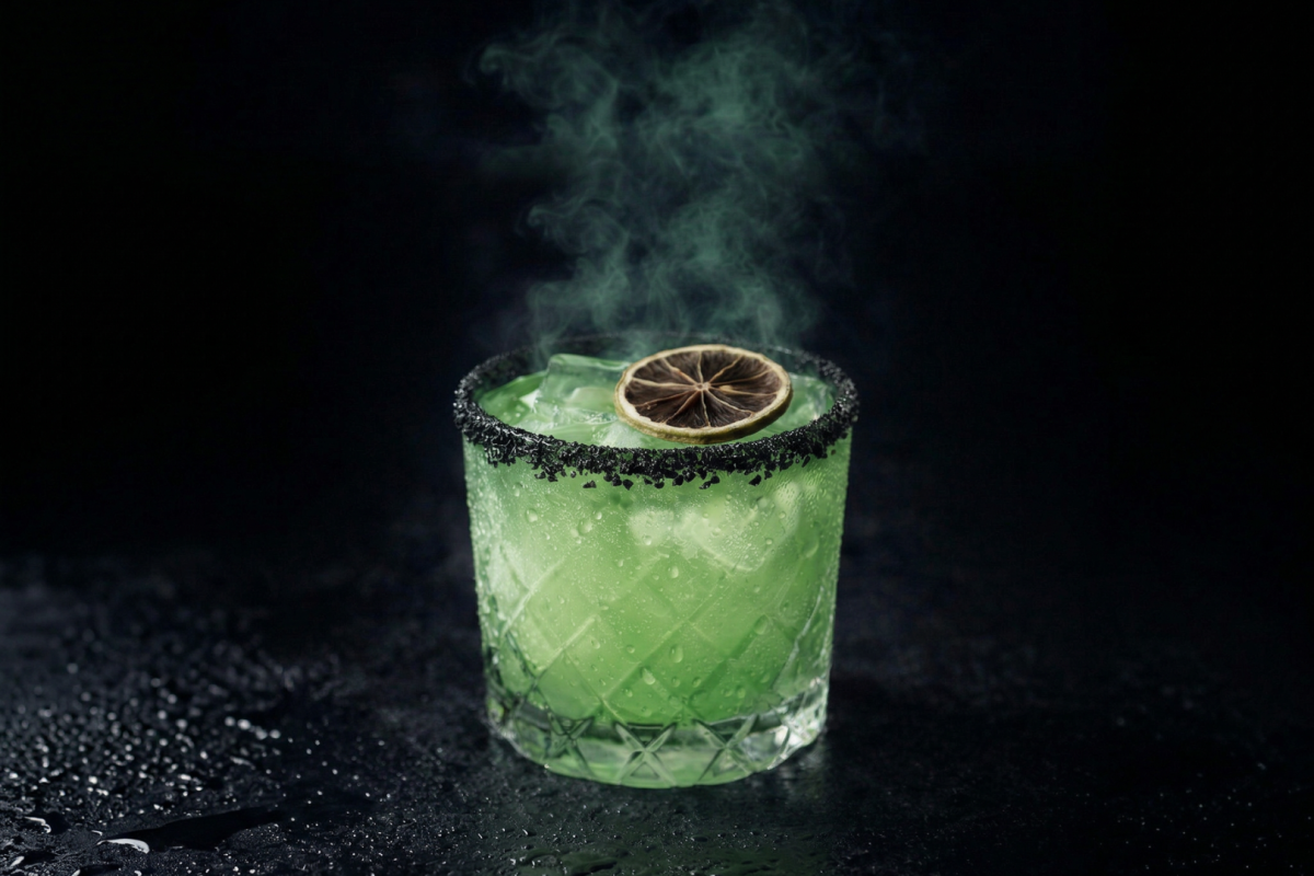 grüner Cocktail vom Edgar Allen Poe Speakeasy