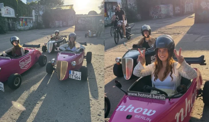 Voici comment passer devant la Porte de Brandebourg au volant de mini-hot-rods décapotables – avec une boisson gratuite au bord de la Spree
