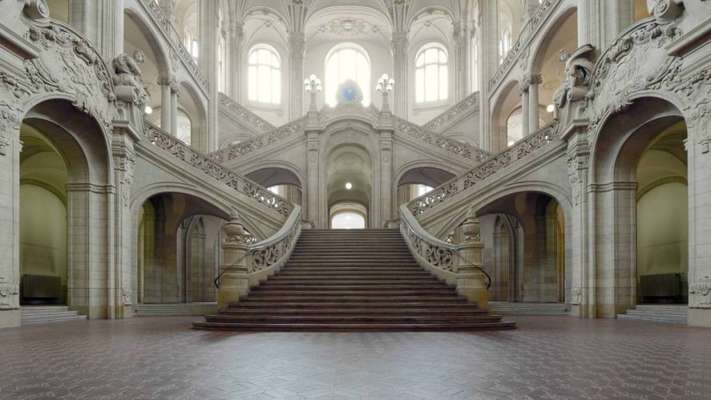 Das Foyer des Kriminalgerichts in Moabit