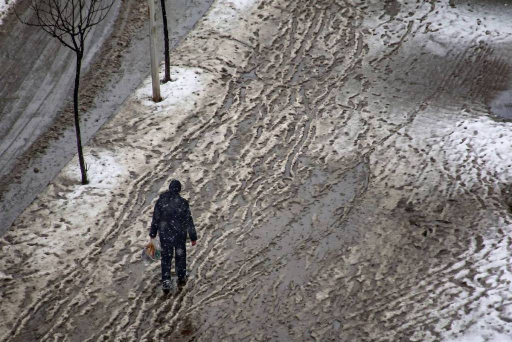 Graues Winterwetter in Berlin.