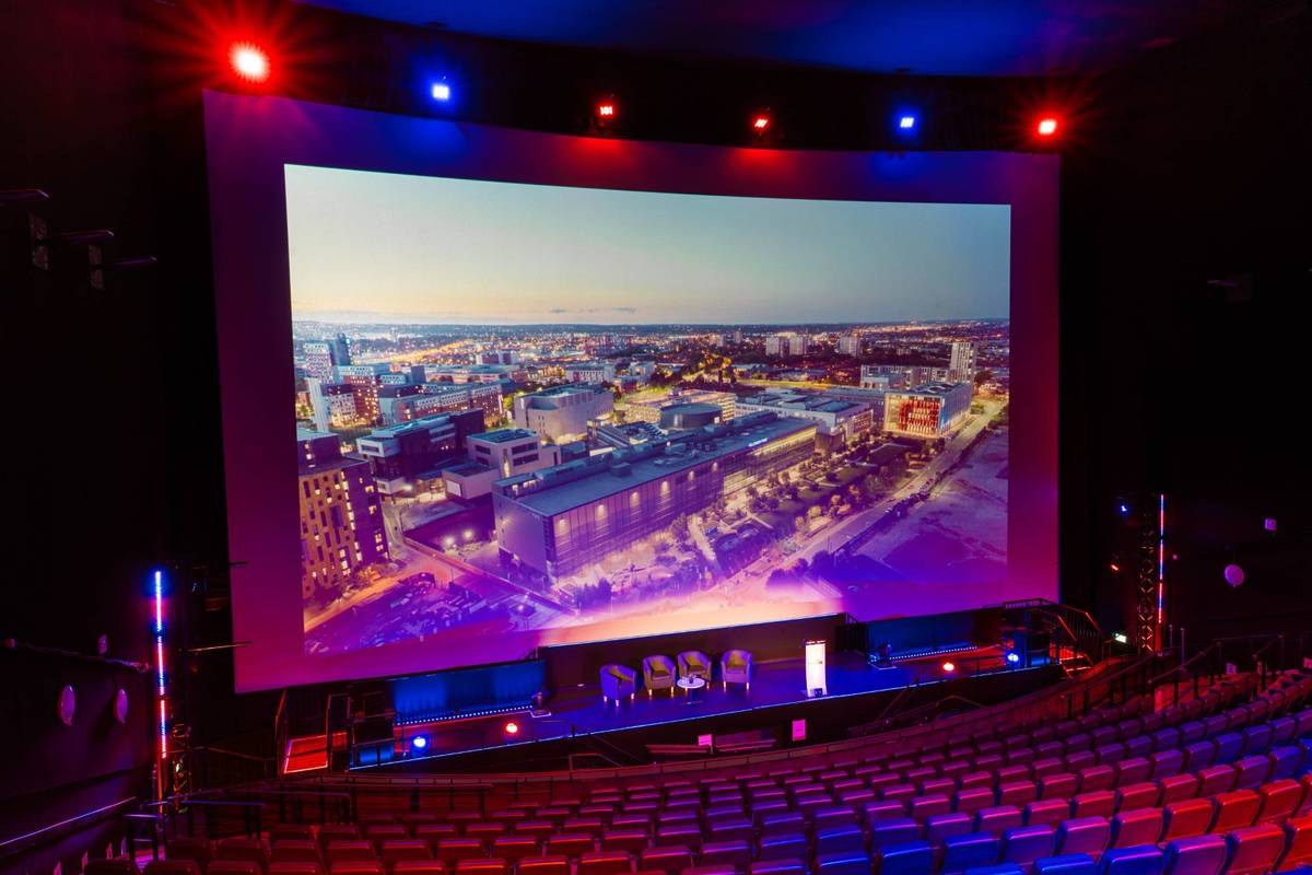 Auditorium screen at Millennium Point