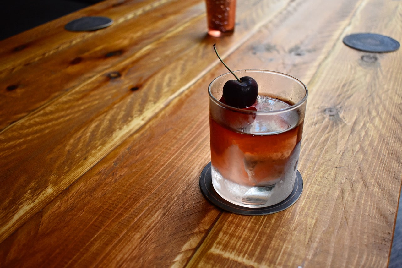 Cocktail on a table at Fox & Chance