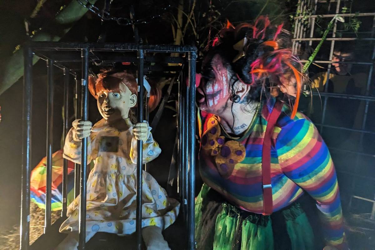 An actor dressed up for Halloween at Twisted Pumpkin