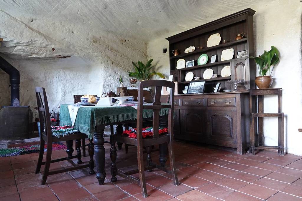Kinver, England, 13th September 2019. Inside the Holy Austin rock houses at Kinver Edge near Stourbridge England. Houses built into a sandstone outcrop and inhabited until the late 1950s.