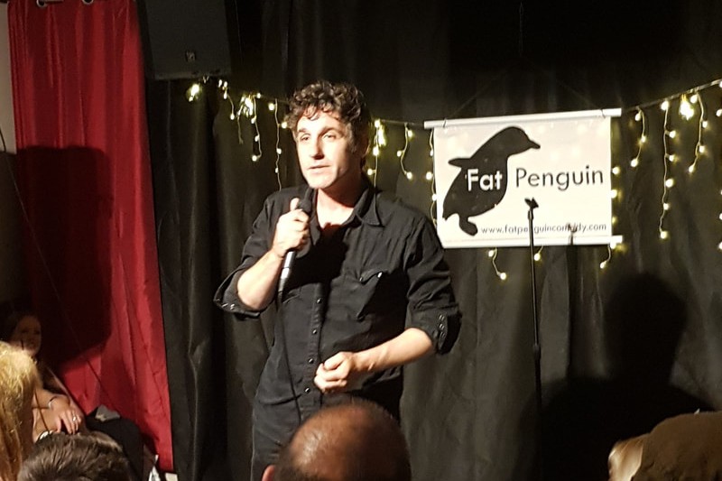 A comedian on stage