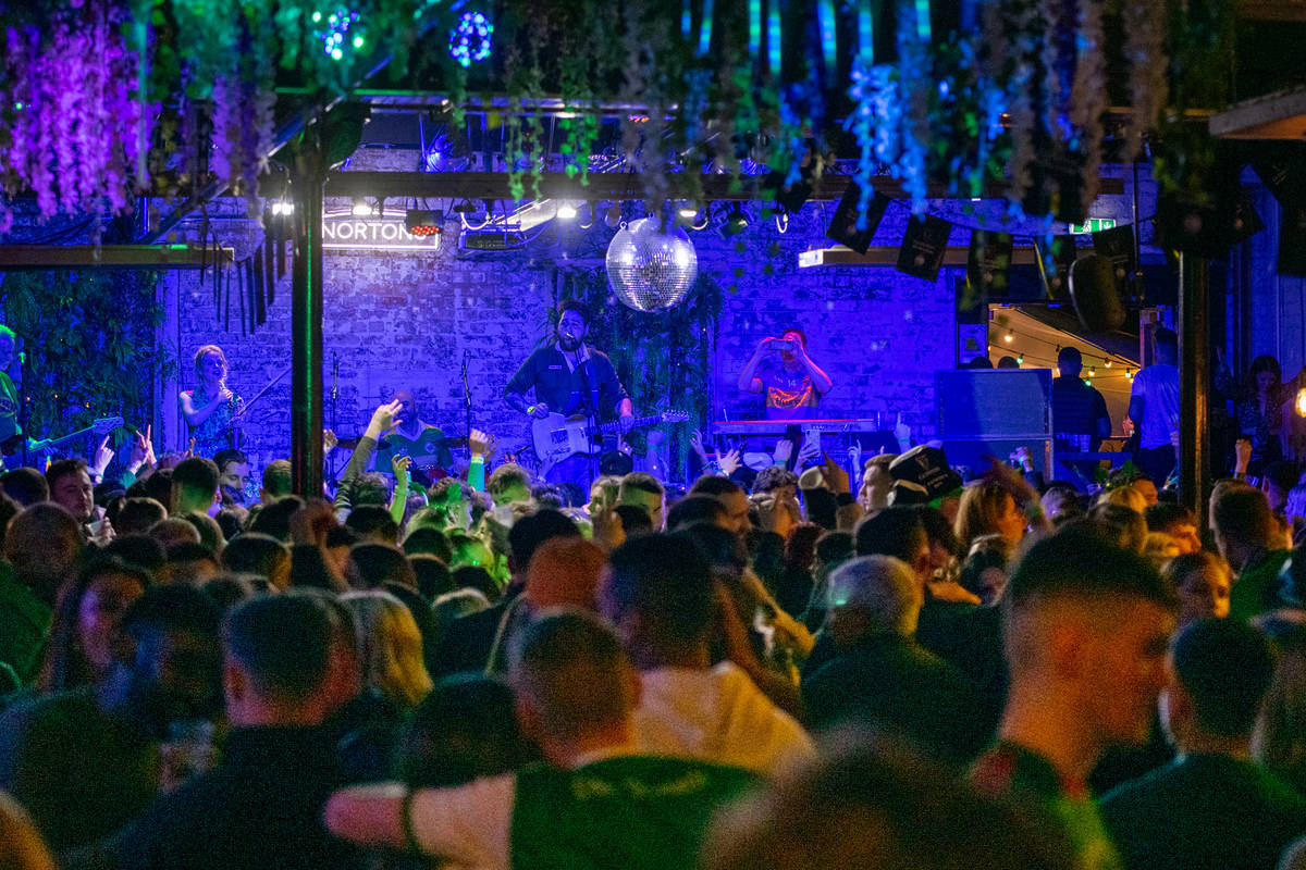 A band playing at Nortons for St Patrick;s Day in Digbeth