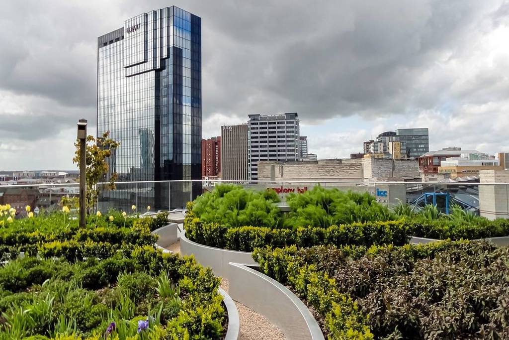 View of roof garden at Birmingham Library