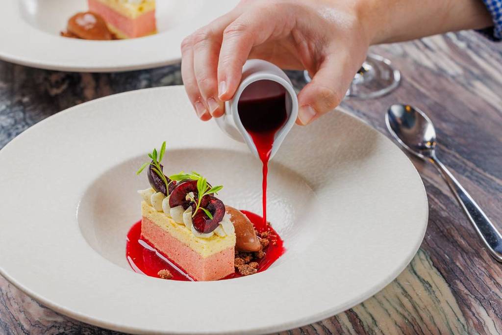 A plate of food from Michelin restaurant Adam's, taking part in Birmingham Restaurant Festival