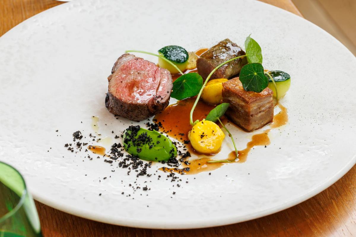 A palte of food from Simpsons, taking part in Birmingham Restaurant Festival