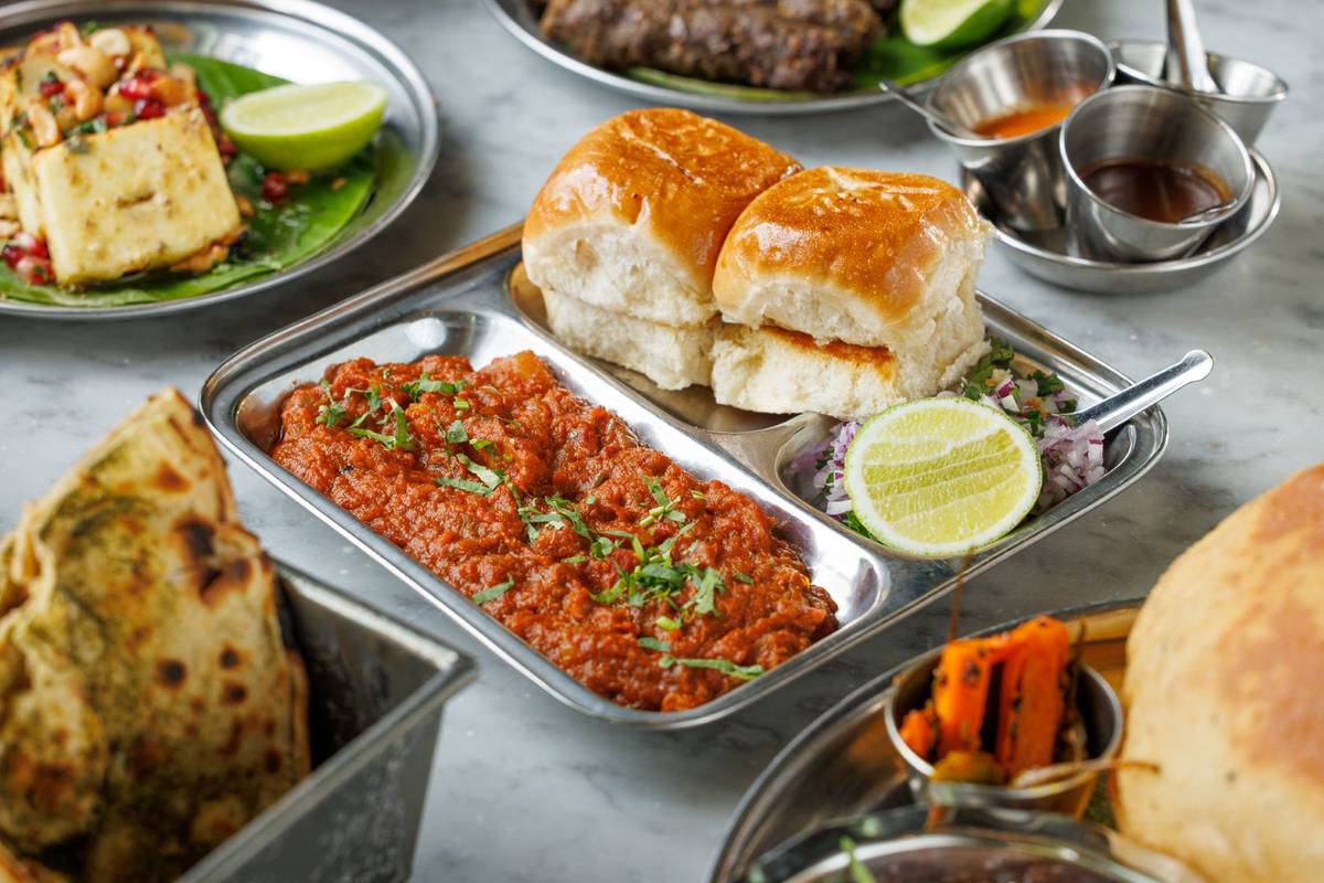 A spread of food at Dishoom
