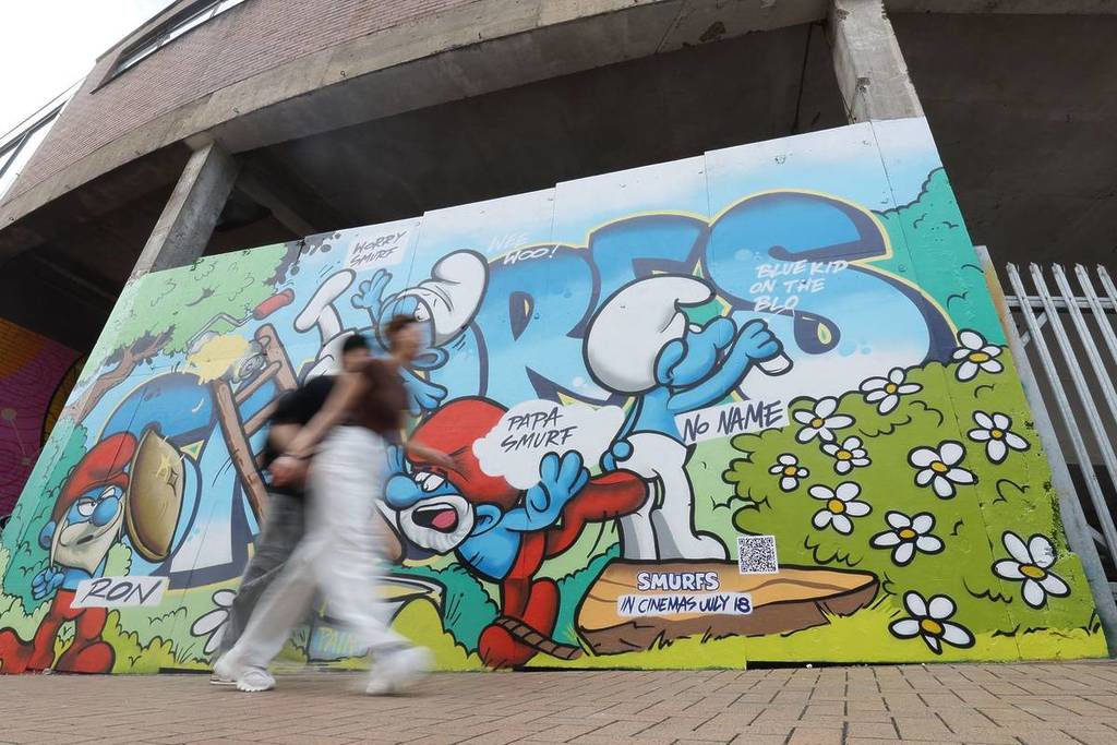 Smurfs art mural