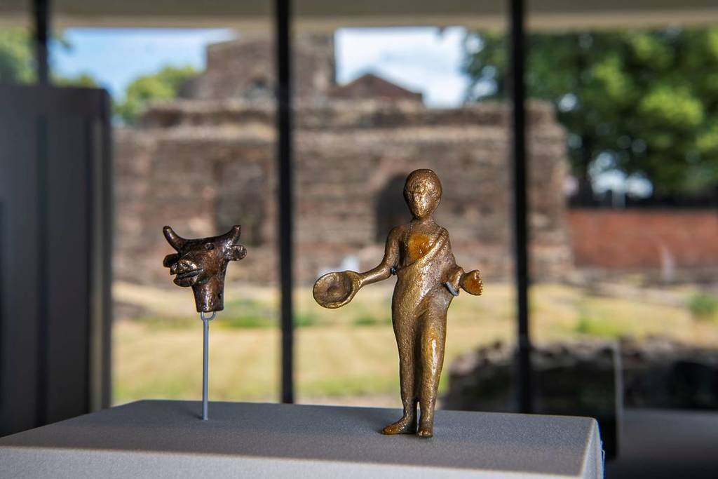 Two of the hundreds of Roman artefacts on display at Leicester_s new Jewry Wall Museum