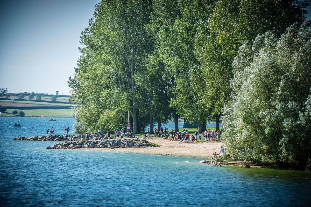 Rutland Water Beach from afar