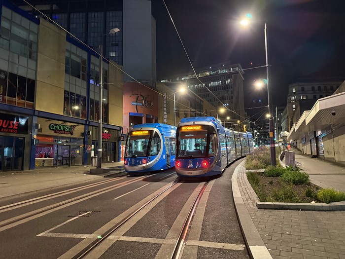 Trams on Lower Bull Street