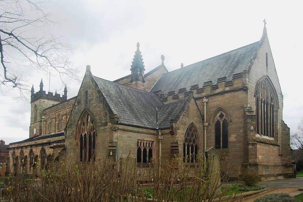 The façade of St. Mary's Church, Moseley, Birmingham