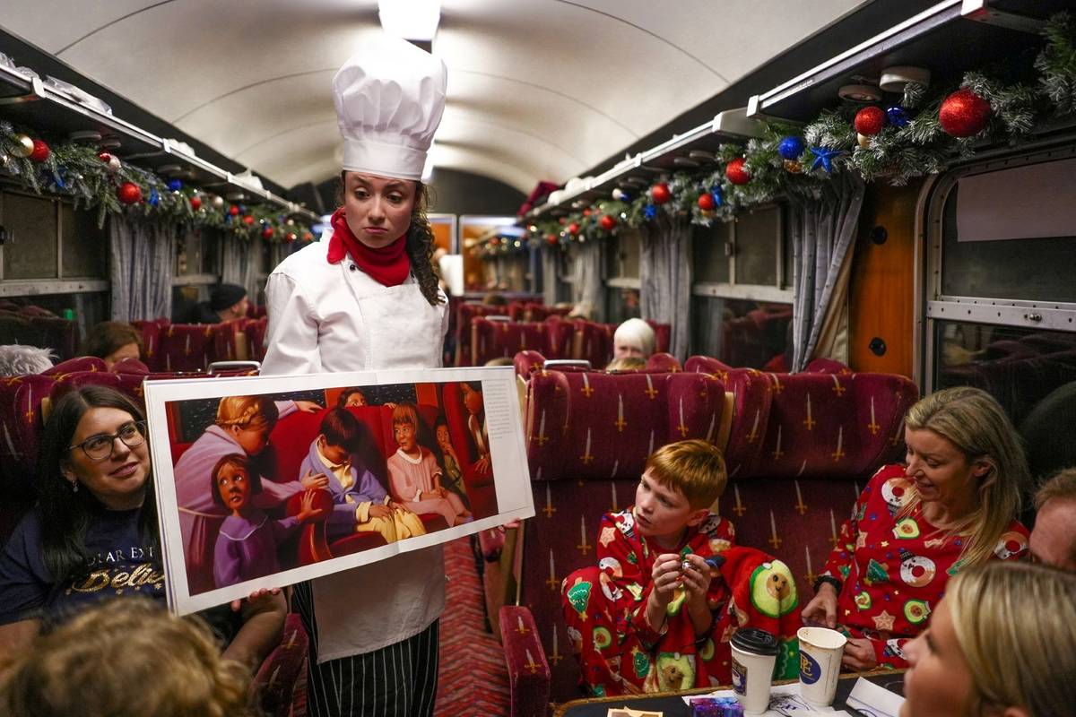 A worker onboard The Polar Express