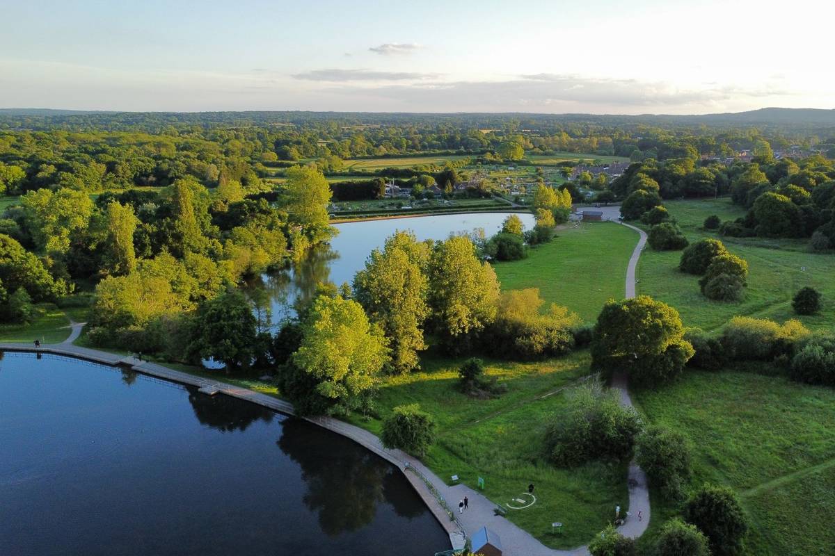 aerial view of Earlswood Lakes