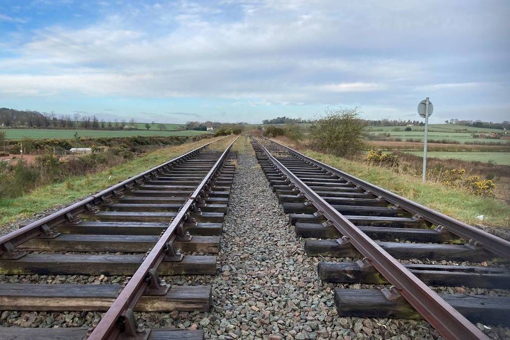 Staffordshire railway line between Lichfield and Chasewater