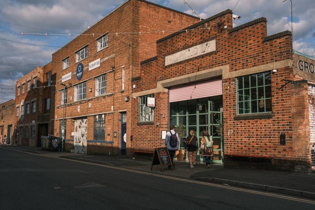 View of the Digbeth district in Birmingham, a former industrial area converted into an arts and leisure area known as the Custard Factory in Birmingham August 18, 2024 United Kingdom