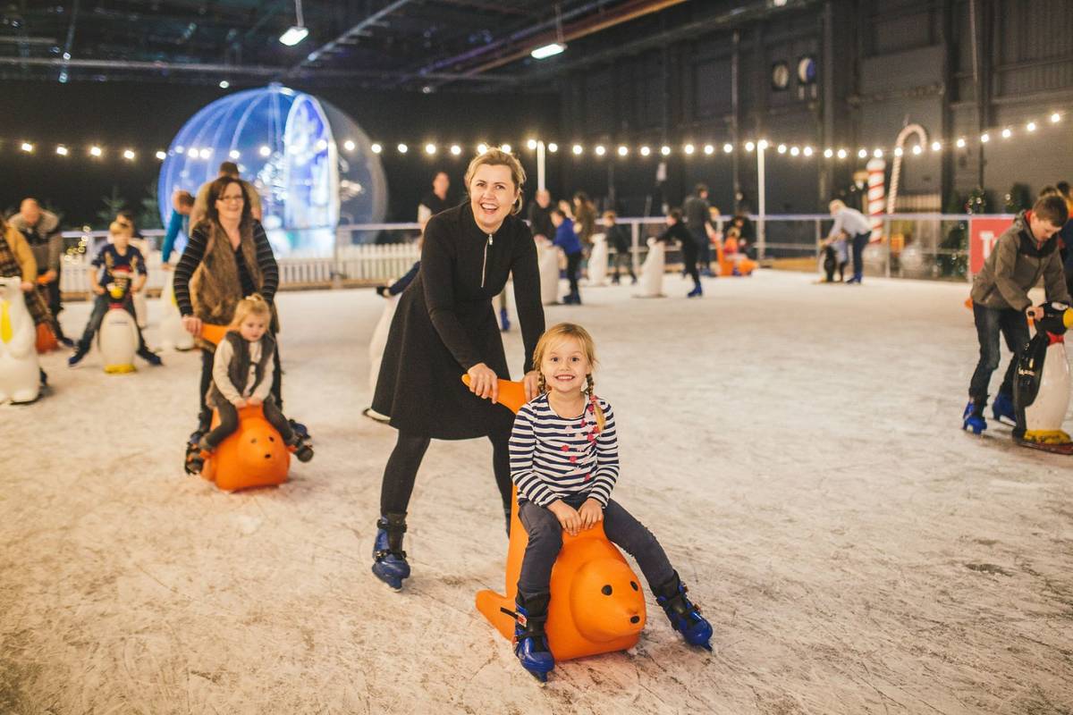 Children on an ice rink at Credit: Winter Funland