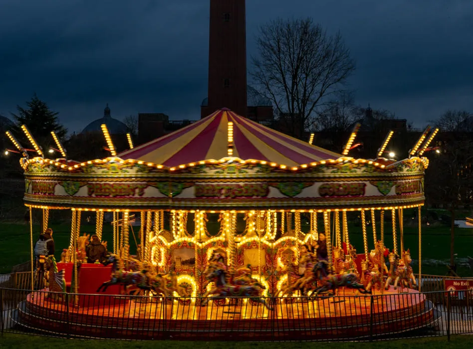 A Christmas carousel