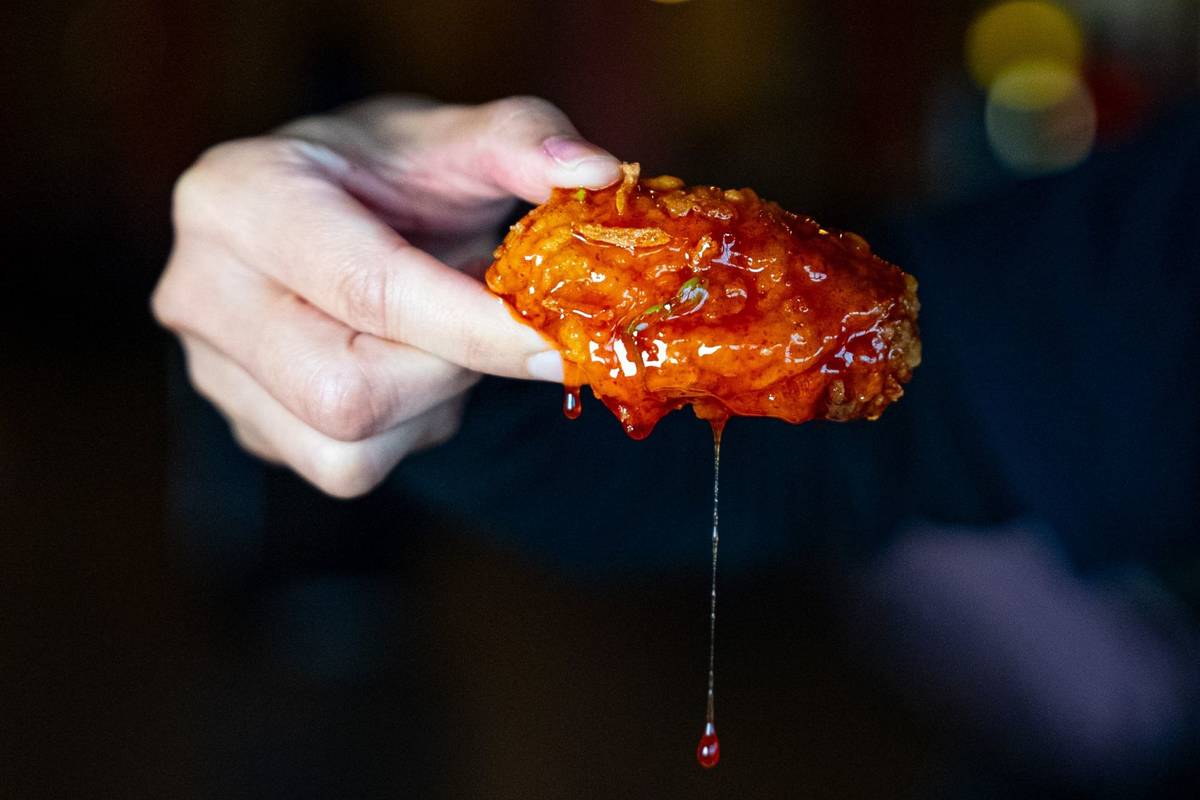 A chicken wing from FUKU