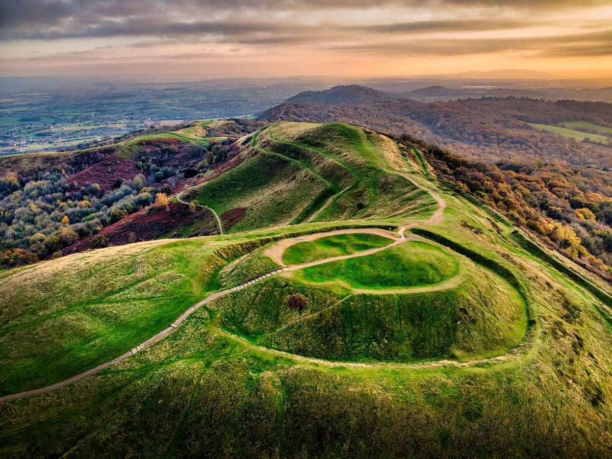 Great Malvern from the hills, Worcestershire 