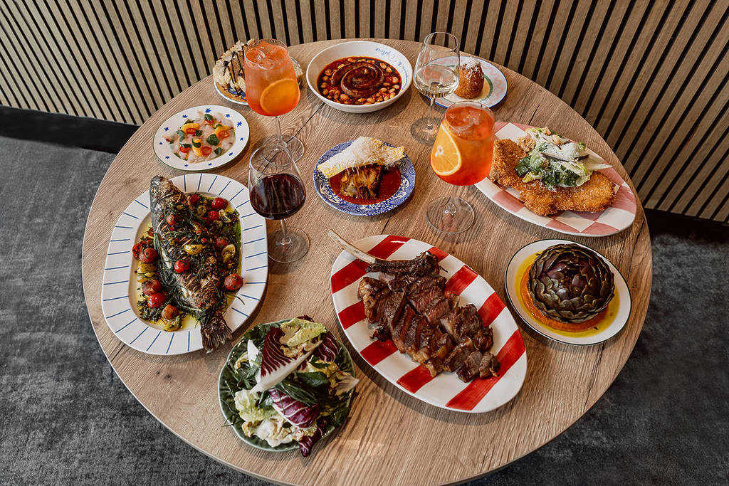 A table of food from