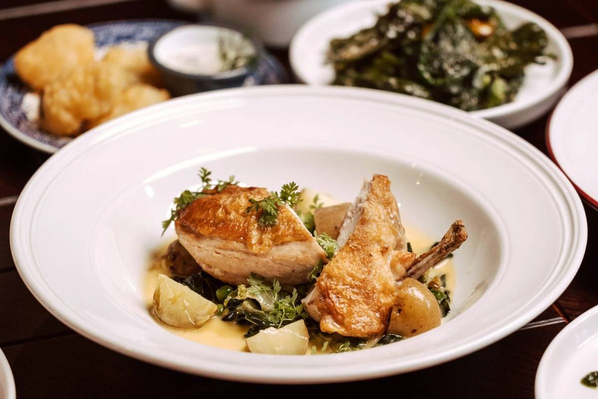 A chicken roast on a plate