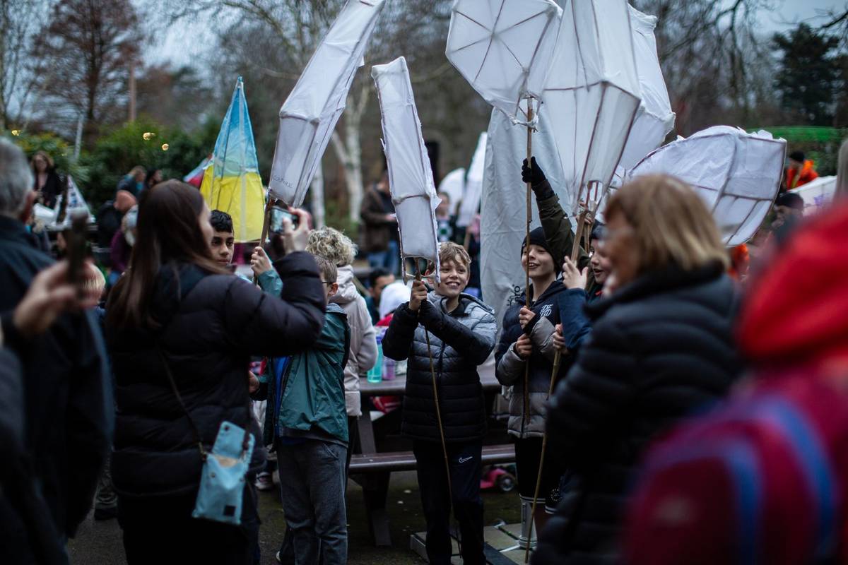 Light Up Fest procession in Cannon Hill Park in the daylight