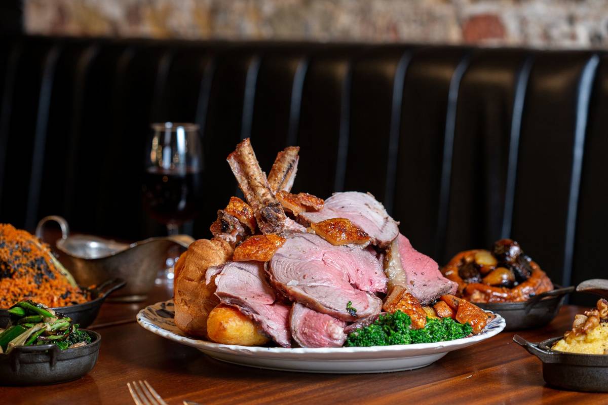 A Sunday roast with a whole joint