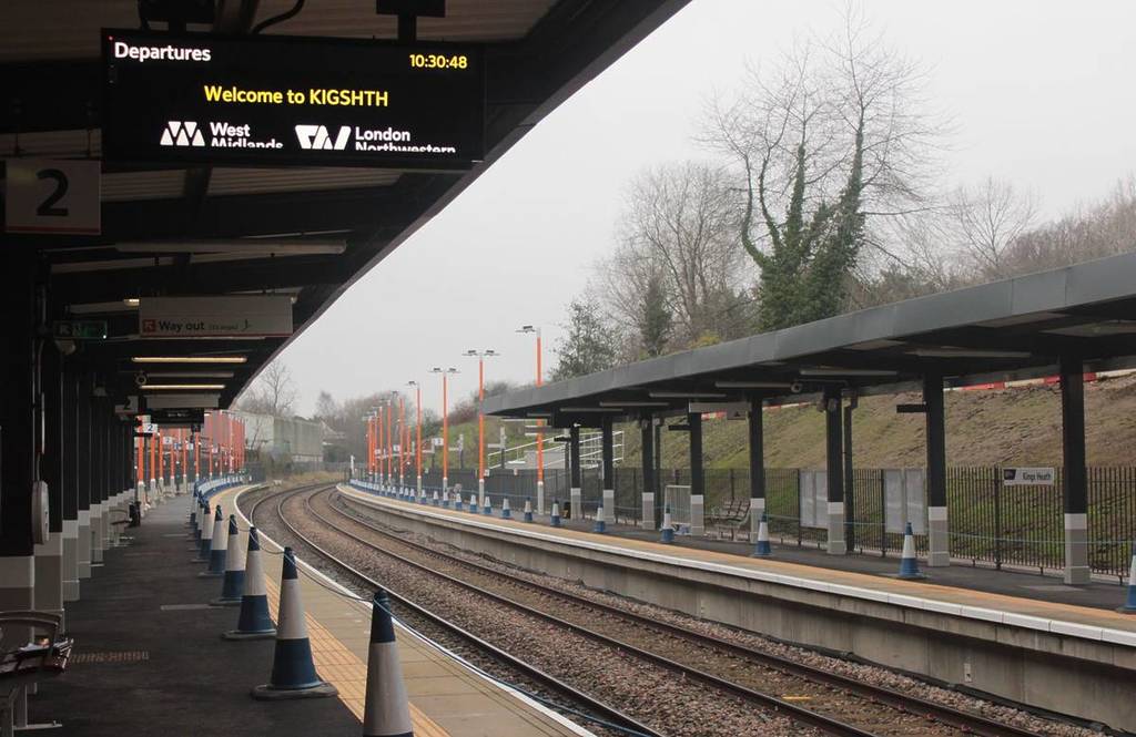 An empty Kings Heath railway station in Birmingham