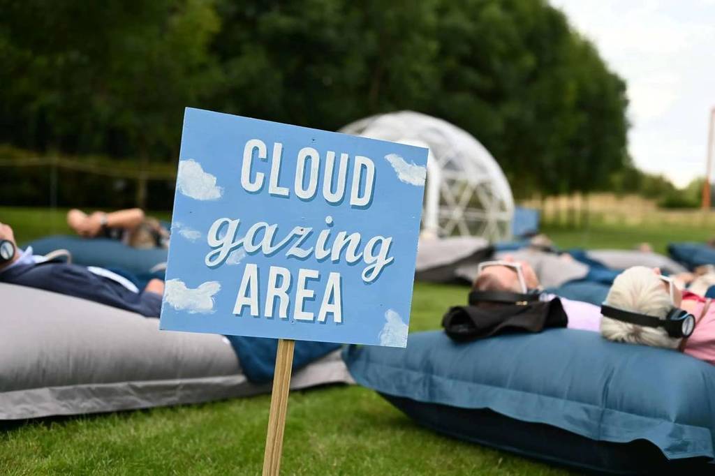 Cloud gazing area in Birmingham Botanical Gardens