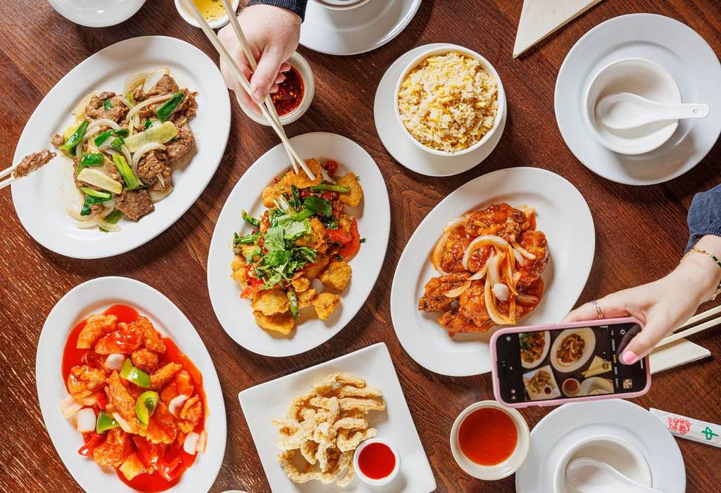 A table of food at Chung Ying