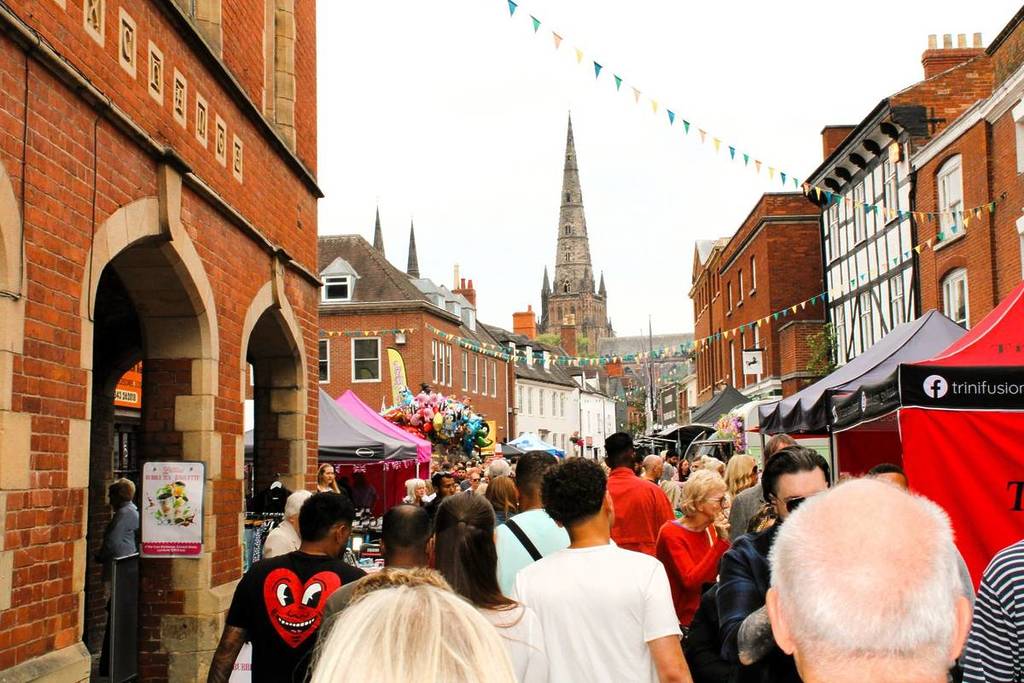 Lichfield Food & Drink Festival with cathedral in sight