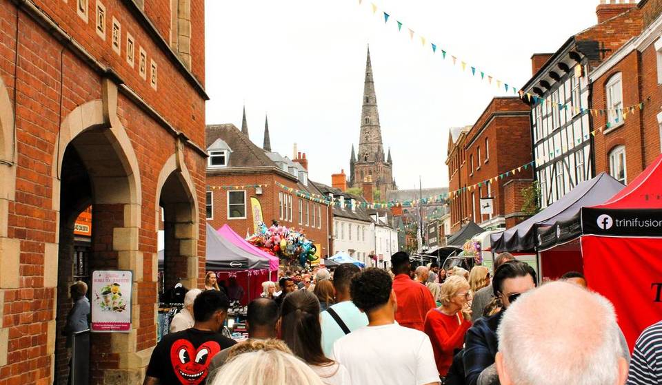 This historic city just 40 minutes from Birmingham is hosting a massive free food festival — with over 100 artisan stalls and sizzling street food