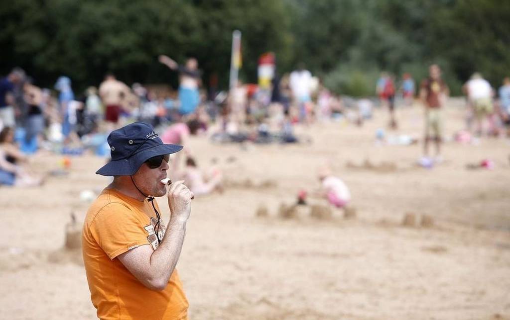 A lifeguard at Rutland Water beach