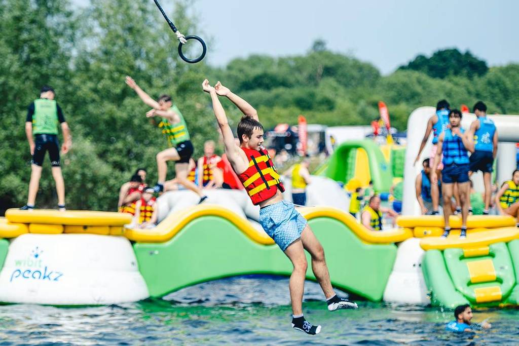A man swinging at Cliff Lakes